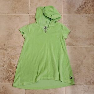 Girl's OP hooded swimsuit cover in green
